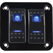 Resim 2 3 5 Çete Çift Led Deniz Teknesi Rocker Anahtar Paneli 24v 12v Kamyon Tekne Araba Anahtarı Paneli Daha Çakır Soket Devre Kesici 2gang 