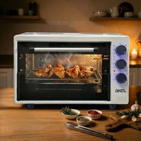 Resim Akel AF280LF 32 Litre Beyaz Midi Fırın, Mavi LED Düğme, Iç Aydınlatma, Turbo Fan, Zaman & Isı Ayarı 