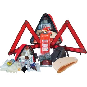 Resim TüvTürk Uyumlu Autokit Üçgen Trafik Seti Bez Çantalı + Karayollarına Uygun İlk Yardım 