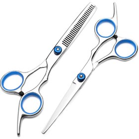 Resim 2'li Set Saç Kesme Makası 15.24 cm Profesyonel Saç Kesme Makası İnceltme Makası Berber Makası Aksesuarları 