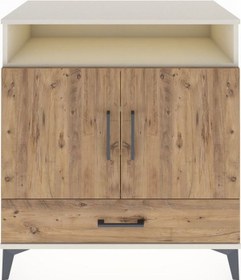 Resim Hyperion Şifonyer 4 Raflı Tek Çekmeceli 2 Kapaklı 88x44x96 Aytaşı-çam Aytası 