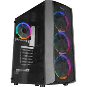 Resim Everest FLAT MESH 4*12cm Rainbow Fan Tempered Camlı Gaming Oyuncu Bilgisayar Kasası 