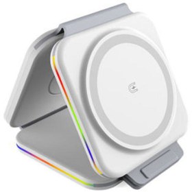 Resim Fogy 3 In1 Manyetik Kablosuz Pedi Iphone Samsung Huawei Kulaklık Için Standı Iwatch Hızlı Şarj Dock 