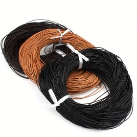 Resim 1 Paket İnek Derisi El İşi İpi - 4.57 metre Esnek Güçlü & Dayanıklı DIY Takı Yapım Malzemeleri Bileklikler, Kolyeler, Anahtarlıklar için - Doğal Kahverengi & Siyah, Yüksek Kalite İlk Katman, Düzgün Kalınlık, Pürüzsüz Yüzey, Gerilim Ayarı 