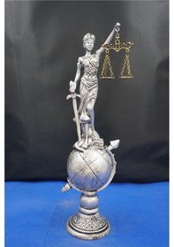 Resim Themis Adalet Terazisi Heykeli 35 Cm Dekoratif Ev & Ofis Biblosu Gümüş 