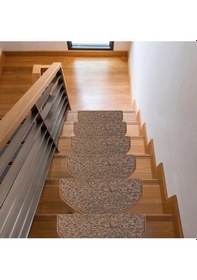 Resim Oval Bukle Halıdan Alınlıklı Basamak Ve Merdiven Paspası - Kahve / Adet Olarak Satılır Null 
