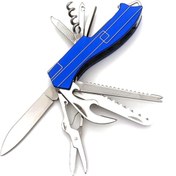 Resim yenibagshop 11 Fonksiyonlu Kamp Cep Çakısı Multitool Mavi 