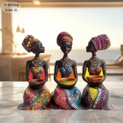 Resim 2D Düz, 1 adet, 2D Düz Baskı 20.32*16.0cm Afrika Kadın Heykeli Seti - Zarif El Yapımı Kabile Kadınları ve Renkli Kapaklar, Kültürel Ev Dekorasyonu, Masaüstü Süsler, Benzersiz Koleksiyon Sanat, Afrika Sanat Severleri İçin Mükemmel Hediye, 2D Fla 