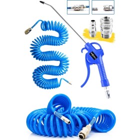 Resim Proxtech Yüksek Kalite Hava Üfleme Toz Alma 15MT Spiral Hava Hortumu 43CM Uzun Tetikli Hava Tabancası 