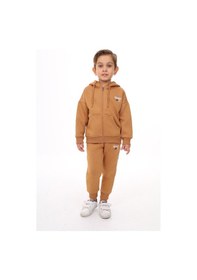 Resim Toontoy Kids Toontoy Erkek Çocuk Nakışlı Eşofman Takım Kahverengi 