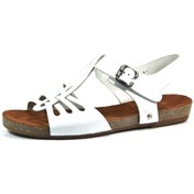 Resim Beatrice 305 Hakiki Deri Beyaz Kadın Bodrum Sandalet Beyaz 