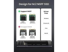Resim M.2 Sata Ngff SSD USB 3.1 5 Gbps Type-C Gen1 B-Key M+B Key Disk Kutusu - Uzay Grisi 