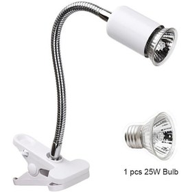 Resim Konesam Sürüngenler İçin Isıtıcı Lambası - 25w Ampul Eşliğinde, E27 Vida, Esnek Hortum, Avrupa Standartı, Beyaz 