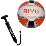Resim Delta Rivo No 5 Dikişli Voleybol Topu Beyaz Turuncu + Pompa Beyaz - Turuncu 