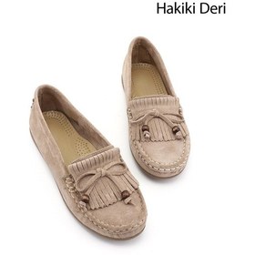Resim Gönderi(R) Gönderi R Kadın Kum Süet Fiyonklu Hakiki Deri Comfort Loafer Dyza86037180 Kum Beji 