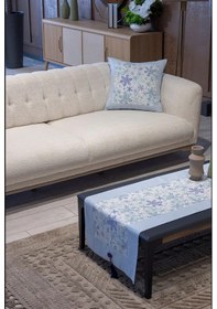 Resim Pamuklu Kumaş Runner Ve Kırlent Takımı 55x165 Cm Runner 2 Adet 