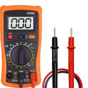 Resim VC301 LCD Ekranlı Dijital Multimetre - Pille Çalışan, AC/DC Voltmetre, Gerilim, Akım, Direnç, Süreklilik için Ohm Test Cihazı - Kırmızı Timsah Klipsleri ve Siyah Uçlar Dahil 