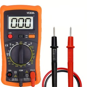 Resim VC301 LCD Ekranlı Dijital Multimetre - Pille Çalışan, AC/DC Voltmetre, Gerilim, Akım, Direnç, Süreklilik için Ohm Test Cihazı - Kırmızı Timsah Klipsleri ve Siyah Uçlar Dahil 
