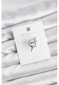 Resim Gümüş Renk Pirinç Diken Model Kıkırdak Earcuff Küpe Çok Renkli 