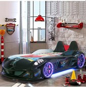 Resim Setaymobilya Arabalı Yatak , Siyah Jaguar Koltuklu Full Ledli , Setay Siyah 