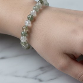 Resim İğneli Kuvars 8mm Doğal Taş Bileklik - 18-19cm 