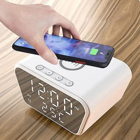 Resim Pazariz Digital Masa Saati 15 Watt Wirelles Kablosuz Şarj Çalar Saat AlarmTermometre Çok Fonksiyonlu 