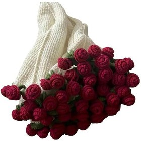 Resim Springsun Diy Örgü Seti: Papatya Ve Gül Desenli Yumuşak Pamuk Battaniye, Ev Dekorasyonu Hediyelik Örgü Malzemeleri Paketi Araçlar Ve Öğretici İçerir 