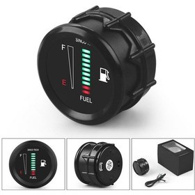 Resim Araba Modifiye Edilmiş 52mm Siyah Yüzlü Hassas Yakıt Göstergesi 12v Evrensel Dijital Yakıt Göstergesi 1160 