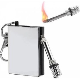 Resim Dizayn Hediye Benzinli Çakmak Benziniyle Çalışan Çakmağı Gazlı Metal Kibrit Magnezyum Çubuğu Anahtarlık 