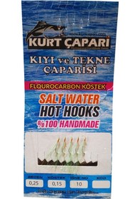 Resim Kurt Çapari 10 Numara 5 İğneli Yeşil Simli 0.25 Beden 0.15 Kısa Köstek Standart 