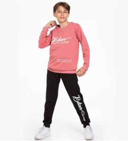 Resim Triliya-garson Boy Eşofman Takımı 5-14 Yaş, Lüks Günlük Ve Okul, Cepli, Likralı Kumaş Gülkurusu 