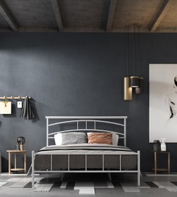 Resim FANO Kenza Ferforje Karyola Beyaz Çift Kişilik Metal Yatak 140x190, 140x200, 150x200, 160x200 