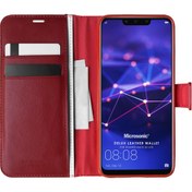 Resim Huawei Mate 20 Lite Kılıf Delux Leather Wallet Kırmızı Microsonic