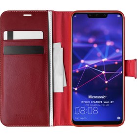 Resim Huawei Mate 20 Lite Kılıf Delux Leather Wallet Kırmızı 