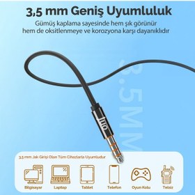 Resim Juo 3.5mm Jack Girişli Mikrofonlu Kablolu Kulak İçi Kulaklık Metal Diğer 