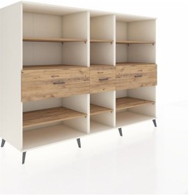 Resim Kronos Dolap 9 Raflı 3 Çekmeceli 220x59x163 Aytaşı-çam Atlas Çam - Aytası 