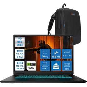 Resim Gıgabyte Gamıng A16CVH Intel® Core™ I7-13620H Ddr5 32GB 512GB SSD+512GB 16INÇ 8GB/RTX5060 IPS Wuxga (1920X1200) 165Hz, 300NITS Freedos Gaming Laptop WA16CVHF10+ZETTAÇANTA 