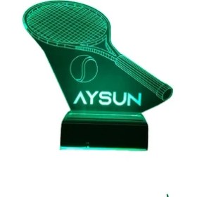 Resim Modiwa Design 3D Tenis Raketi ve Topu 16 Renk Gece Lambası 