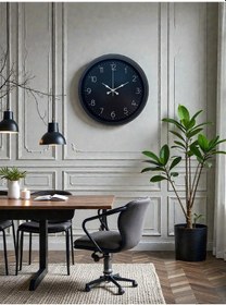 Resim Zentime Classic Black Zarif 40 Cm Metal Duvar Saati Açık 