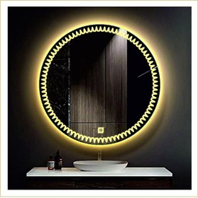 Resim GLOBAL LED MIRROR 90 Cm Günışığı Ledli Tasarım Kumlamalı Dokunmatik Tuşlu Banyo Aynası Makyaj Aynası Işıklı Ayna 