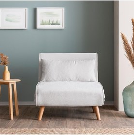 Resim Folde 80 Tekli Yataklı Katlanır Koltuk Teddy Beyaz Beyaz 