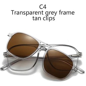 Resim Nınjona Şeffaf Gri Manyetik Polarize Güneş Gözlüğü 6'lı Set - Gece Sürüş & Uv400 - 2333ayellow103 Siyah 