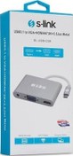 Resim SL-USB-C58 USB3.1 Metal to VGA+HDMI4K-2K+3. S-Link