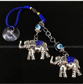 Resim Fil Nazar Oto Araba Hediyesi Vantuz Otomobil Dikiz Ayna Süsü 