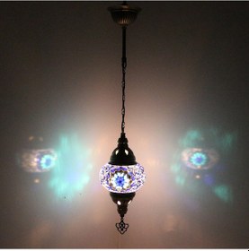 Resim Dekoratif Mozaik Lamba Tekli Sarkıt Gece Lambası El Yapım 