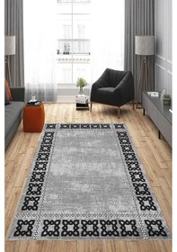 Resim Rovigo Home Dijital Baskı Yıkanabilir Kaymaz Taban Salon Halısı Ve Yolluk Rvg0820-fnl30 Gri 