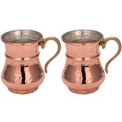 Resim Turna Bakır Kordonlu Maşrapa Makine Dövme 250 ML 2Li Takım Kırmı 