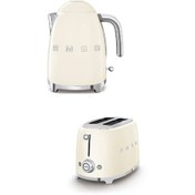 Resim Smeg Krem Kettle Ve 2x1 Ekmek Kızartma Makinesi Seti-KLF03-TSF01CREU 