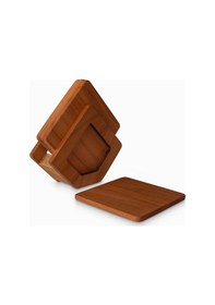 Resim Woodsaka Üçgen Bardak Atlığı Seti - 4 Bardak Altlığı Ve Kutusu Ahşap 