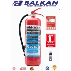 Resim BALKAN YANGIN VE GÜVENLİK SİSTEMLERİ 6 kg Tozlu Yangın Tüpü Tse Ce Belgeli Ruhsata Uygun 4 Yıl Set (Talimat-Levha-Askı) 